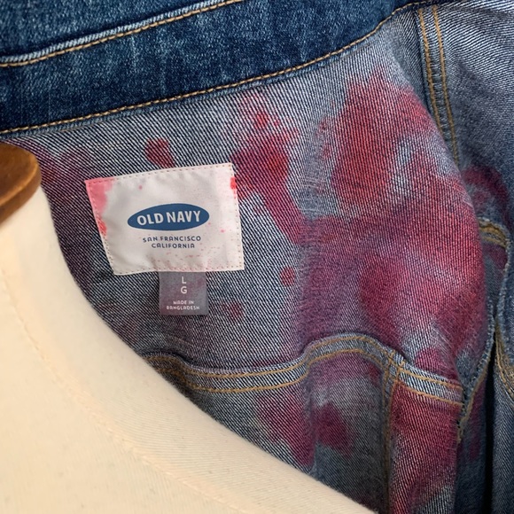 Custom “LOVE” graffiti distressed denim jacket - Picture 10 of 12